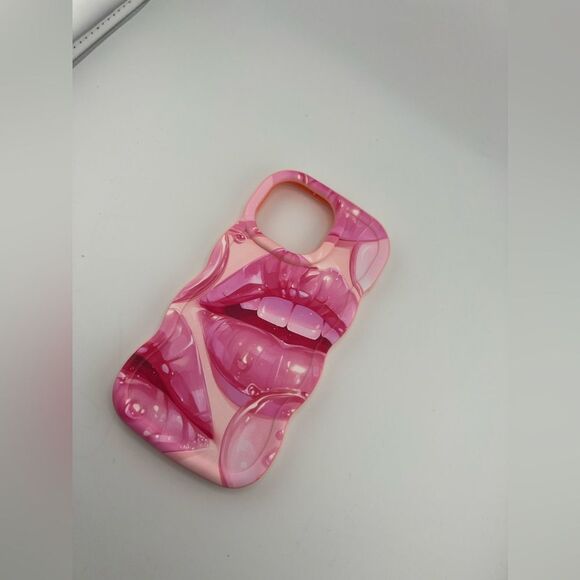 Glossy Pink Lips Case for iPhone 15 Pro Max - Picture 4 of 5